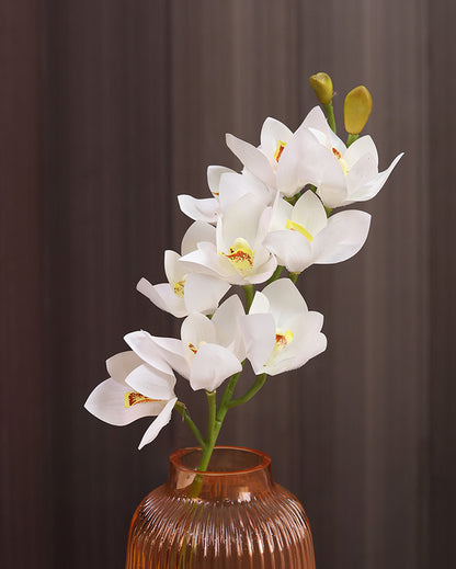 Cymbidium Plastic Artificial Flower | 2.5 feet|  Vase Not Included