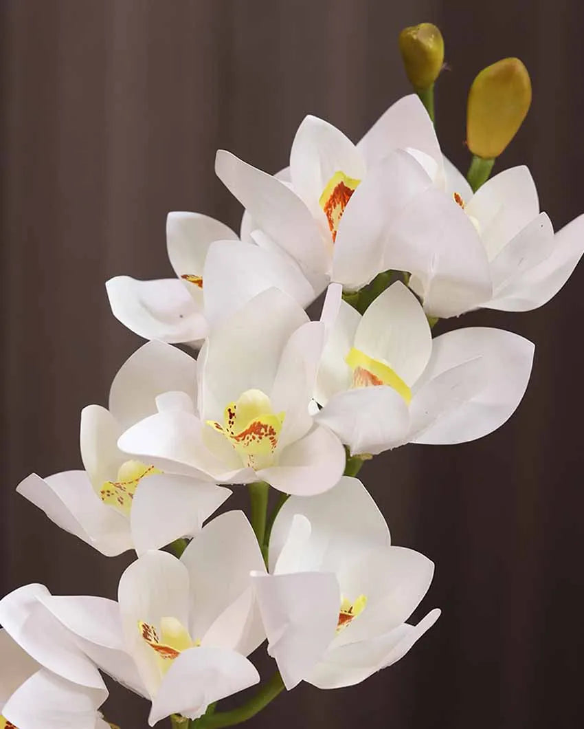 Cymbidium Plastic Artificial Flower | 2.5 feet|  Vase Not Included