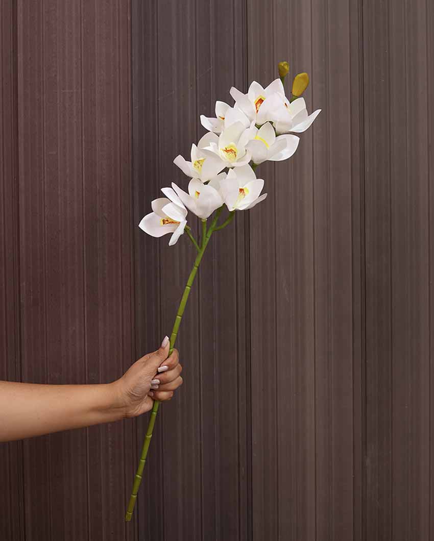 Cymbidium Plastic Artificial Flower | 2.5 feet|  Vase Not Included