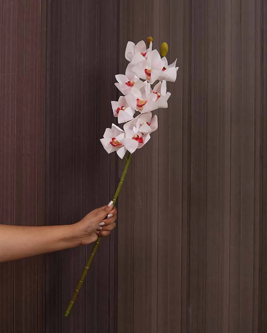 Cymbidium Plastic Artificial Flower | 2.5 feet|  Vase Not Included