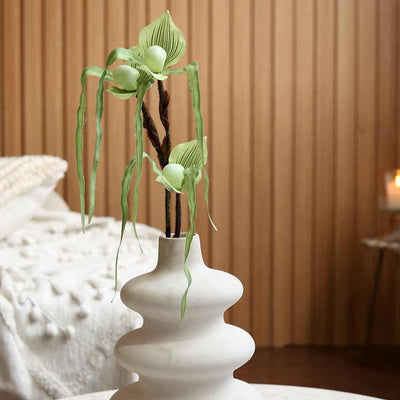 Artificial Paphiopedilum Orchid Flowers | Vase Not Included