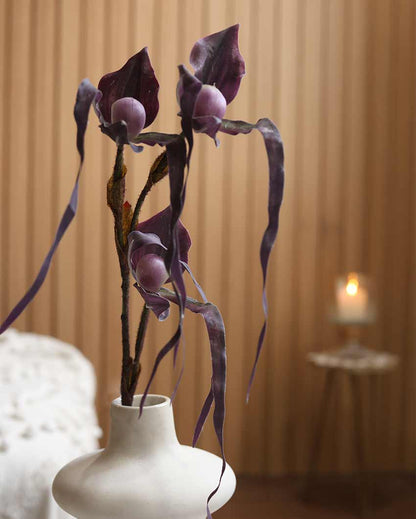 Artificial Paphiopedilum Orchid Flowers | Vase Not Included