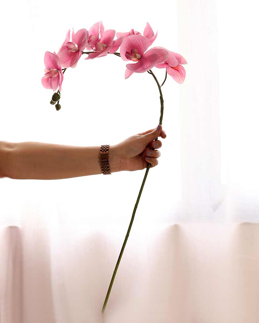 Pink Orchid Silicone Artificial Flower | Vase Not Included