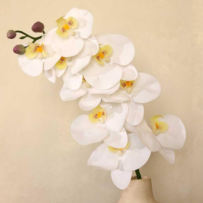 White Orchid Silicone Artificial Flower | Vase Not Included