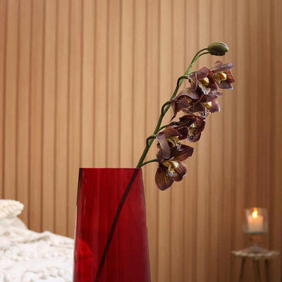 Olive Green Silicon Cymbidium Artificial Flower | Vase Not Included