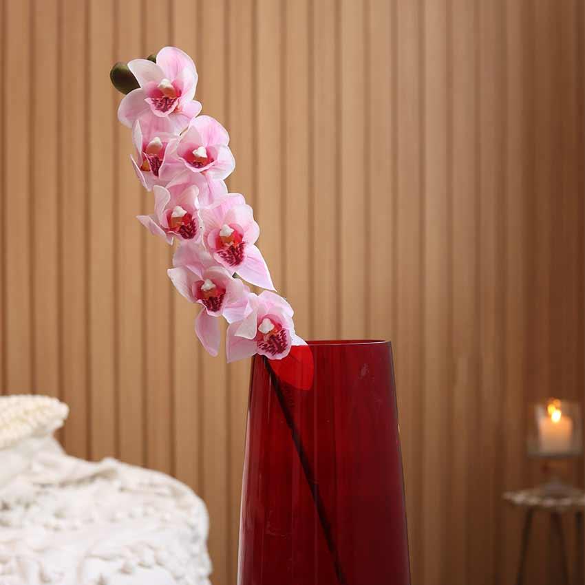 Pink Silicon Cymbidium Artificial Flower | 3 feet | Vase Not Included