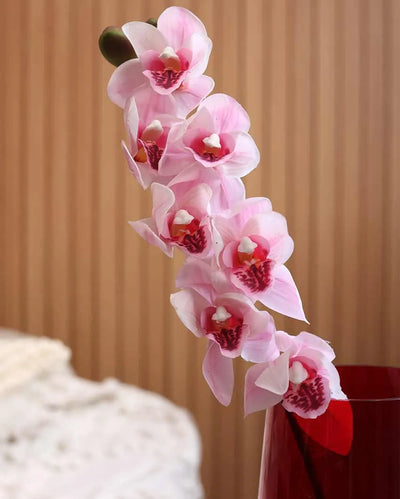 Pink Silicon Cymbidium Artificial Flower | Vase Not Included