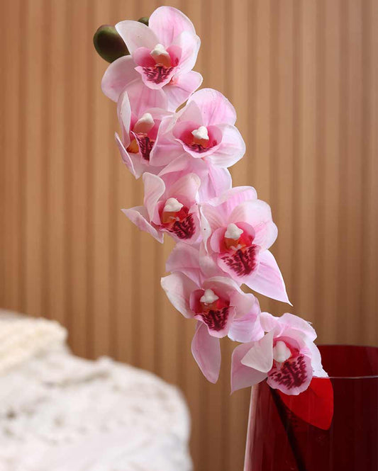 Pink Silicon Cymbidium Artificial Flower | Vase Not Included
