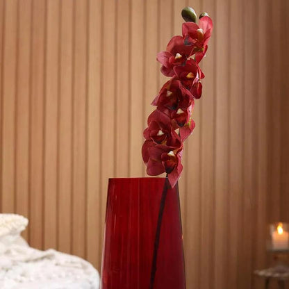 Red Silicon Cymbidium Artificial Flower | Vase Not Included