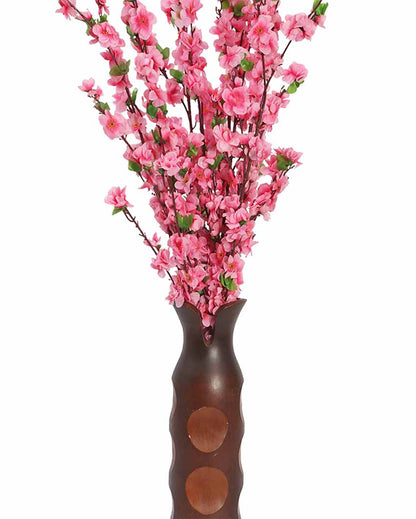 Artificial Cherry Blossoms Plastic Flowers | Set Of 6 Light Pink
