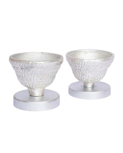 Aluminium Candle Holder with Candle Aroma Wax | Set Of 2