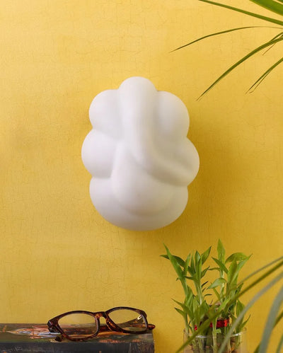 White Ganesh Mounted Glass Wall Lamp