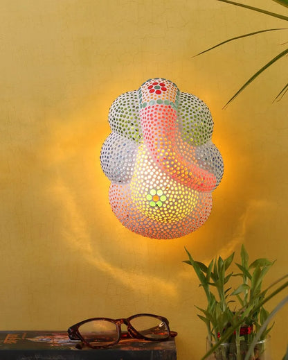 Printed Dots Ganesh Mounted Glass Wall Lamp