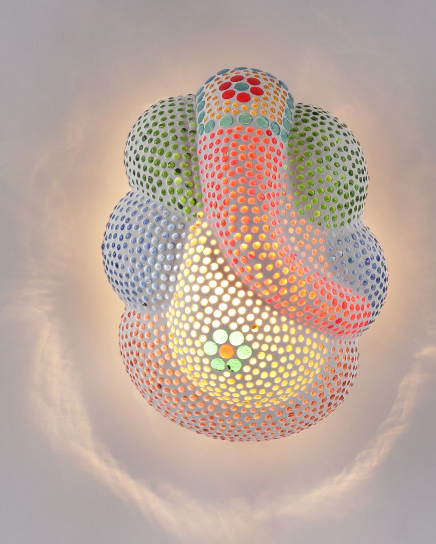 Printed Dots Ganesh Mounted Glass Wall Lamp