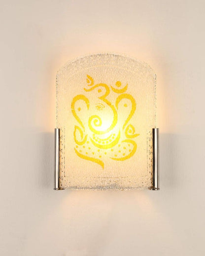 Printed Ganesh Mounted Glass Wall Lamp