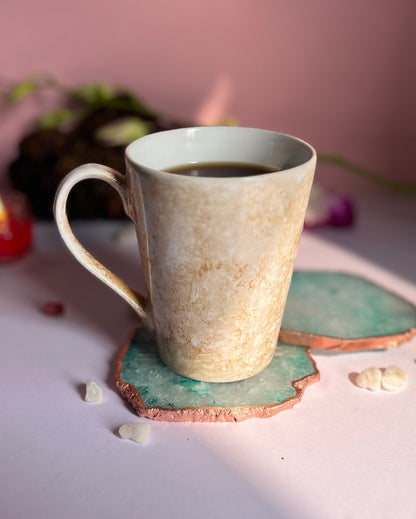 Crystal Agate Stone Coasters | Set Of 2 Green