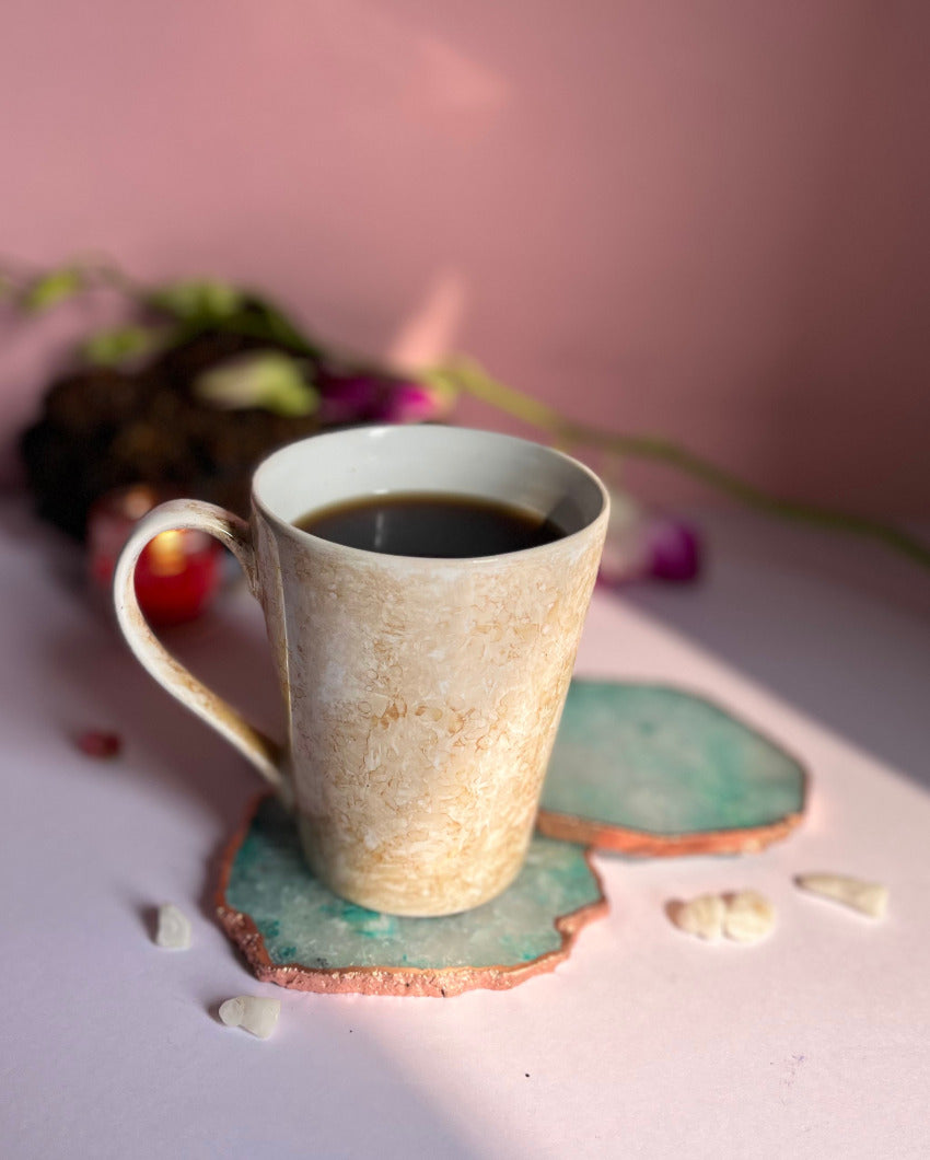 Crystal Agate Stone Coasters | Set Of 2 Green