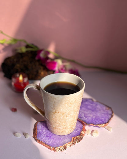 Crystal Agate Stone Coasters | Set Of 2 Purple