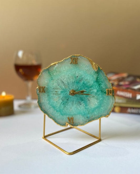 Stylish Agate Stone Desktop Clock Ideal For Home & Office