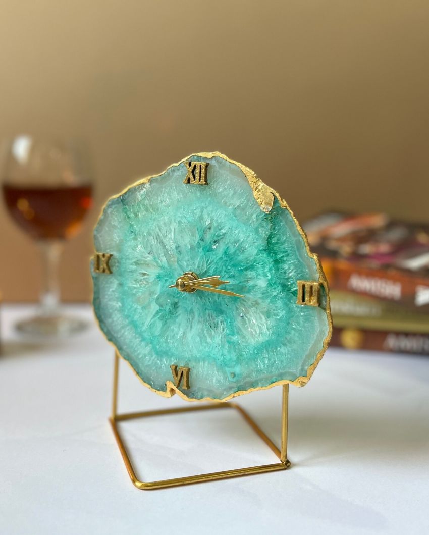 Stylish Agate Stone Desktop Clock Ideal For Home & Office