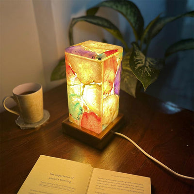 Unique Design Multicolor Agate Table Lamp | 10 x 5 x 5 inches