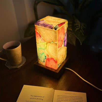 Unique Design Multicolor Agate Table Lamp | 10 x 5 x 5 inches