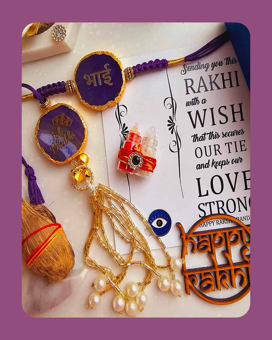 Beautiful Bhai Bhabhi Couple Rakhi With Roli Chawal For Raksha Bandhan