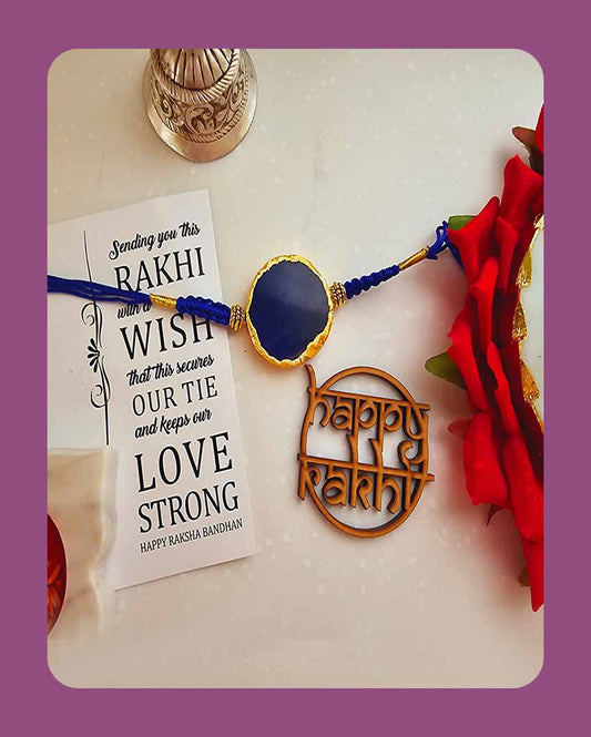 Thread Designer Rakhi With Roli Chawal For Raksha Bandhan