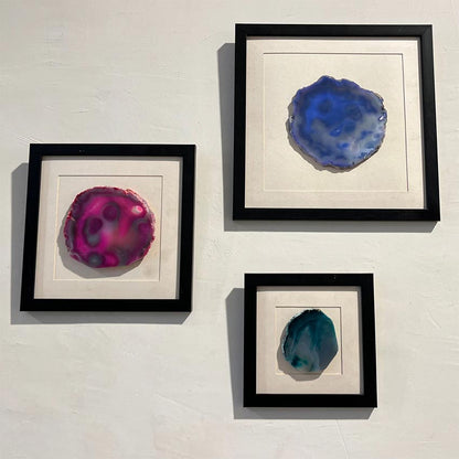 Captivating Multicolor Agate Decor Wall Hanging | Set of 3 | 10 x 2 inches