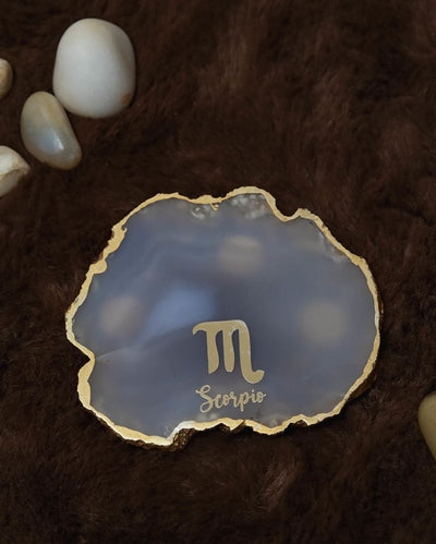 Scorpio Agate Zodiac Sign Table Coaster | 4 inches