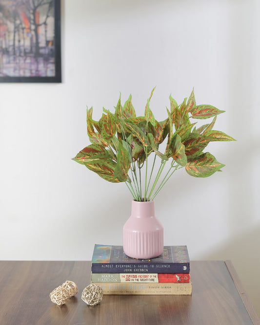 Artificial Plastic Money Plant Mini Bush For Home Decoration Without Pot | Set Of 2 | 15 Inches