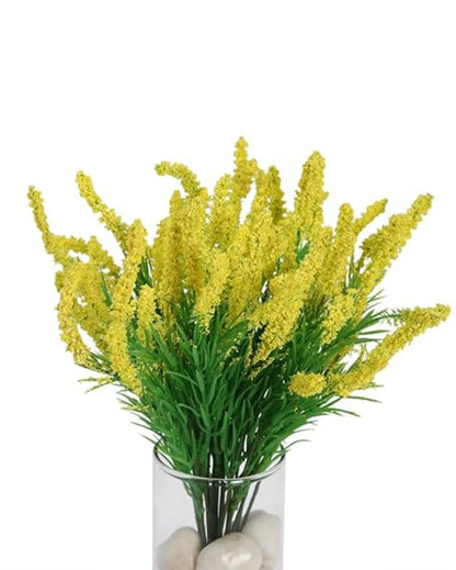 Attractive Lavender Flower Plastic Bunches | Set Of 3 Yellow