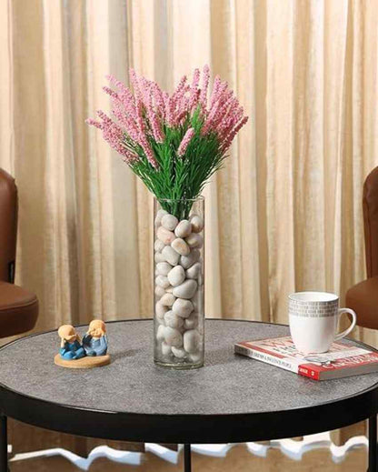 Attractive Lavender Flower Plastic Bunches | Set Of 3 Light Pink