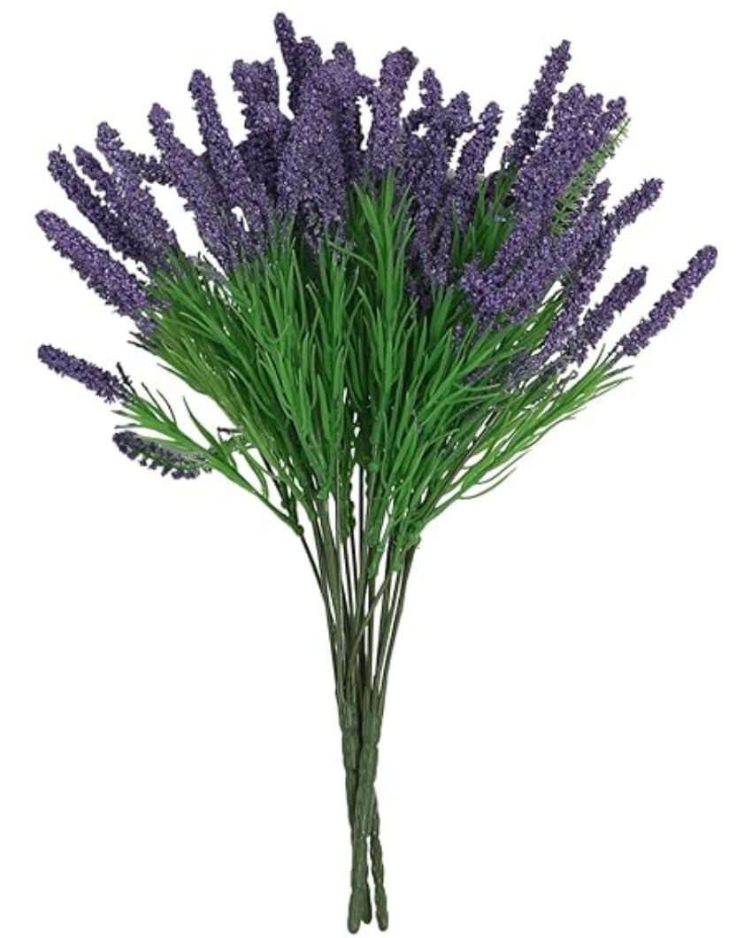 Attractive Lavender Flower Plastic Bunches | Set Of 3 Purple