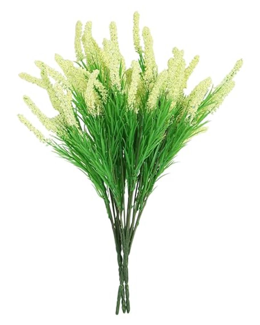 Attractive Lavender Flower Plastic Bunches | Set Of 3 Light Yellow