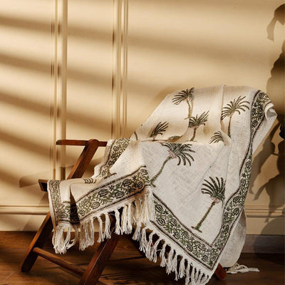 Palm Tree Cotton Throw | 70 x 50 inches