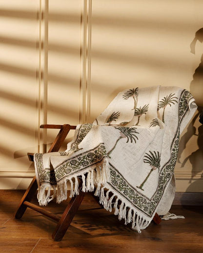 Palm Tree Cotton Throw | 70 x 50 inches