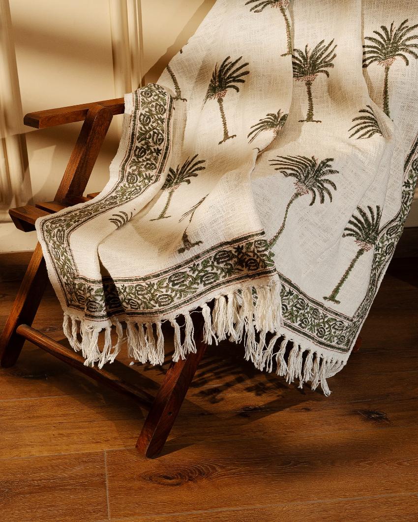 Palm Tree Cotton Throw | 70 x 50 inches