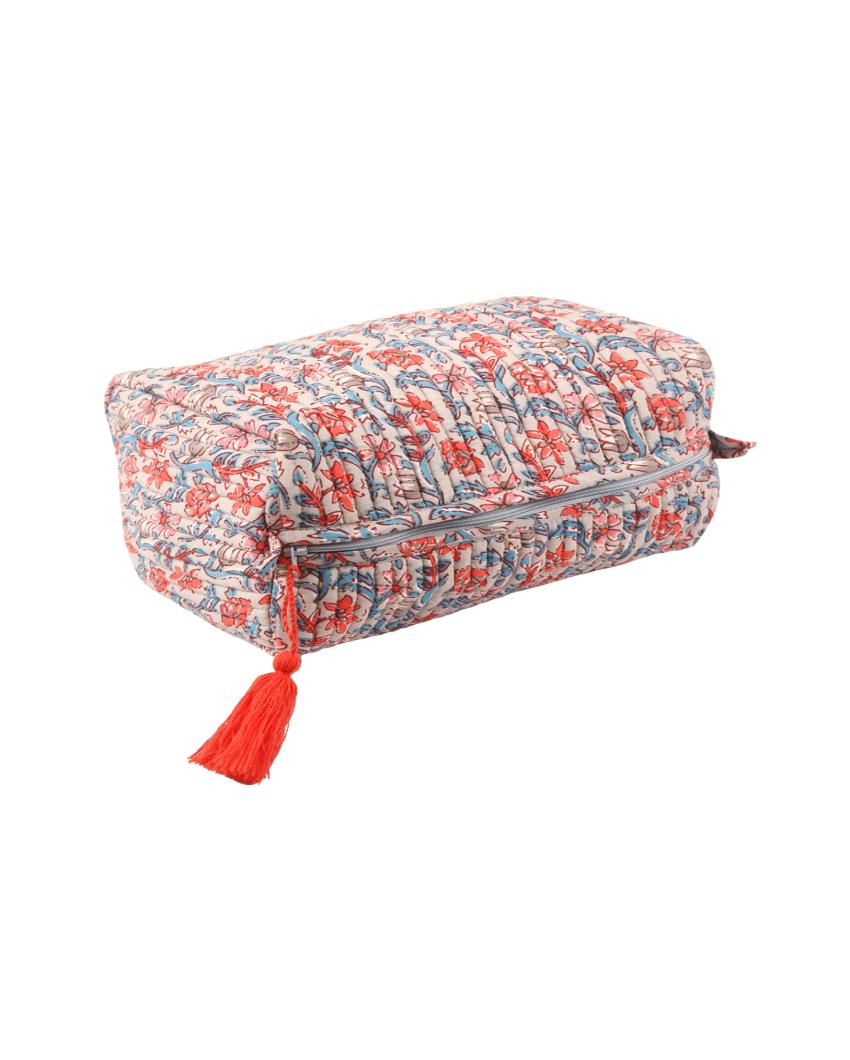 Noor Cotton Quilted Pouch | 9 x 5 x 6 inches