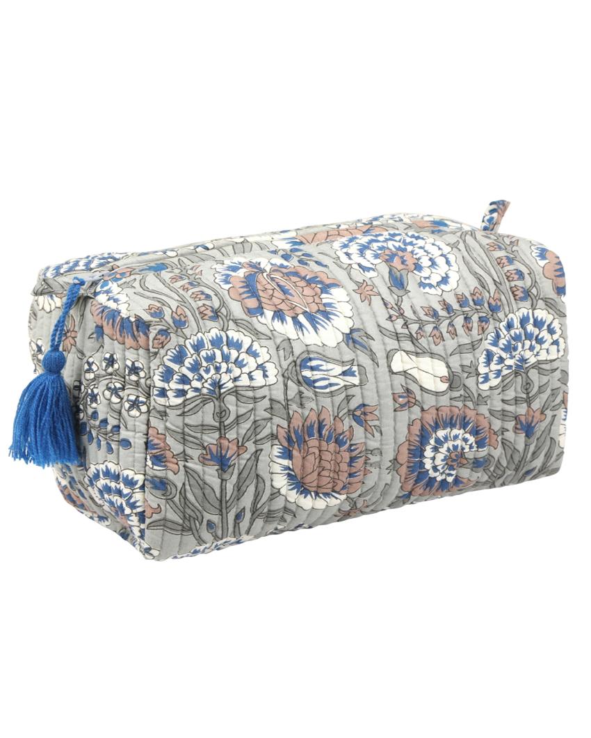 Bloom Cotton Quilted Pouch | 9 x 5 x 6 inches