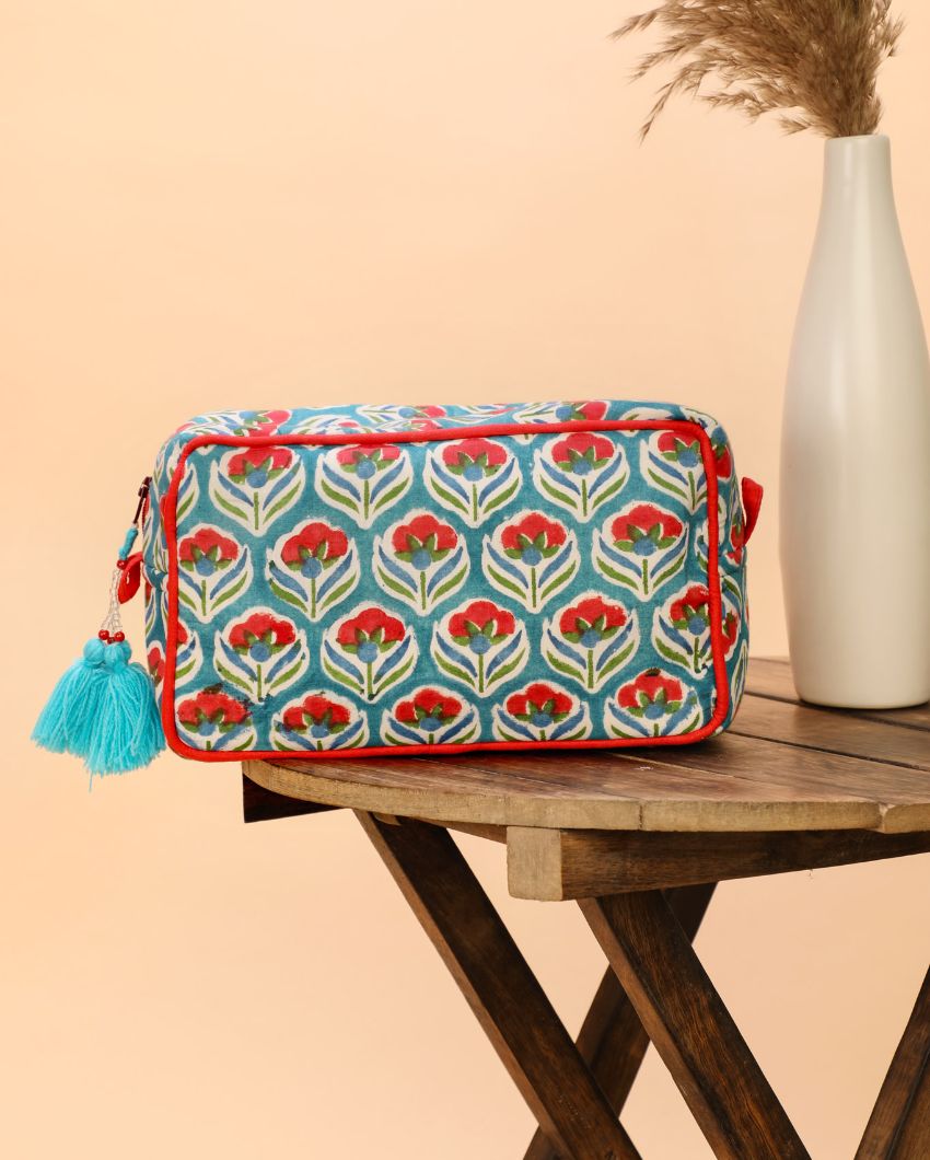 Elegant and Functional Izhar Multi-Utility Cotton Pouch | 9 x 4.5 x 0.5 inches