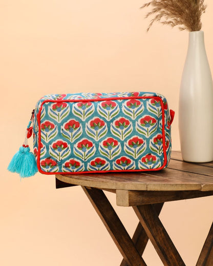 Elegant and Functional Izhar Multi-Utility Cotton Pouch | 9 x 4.5 x 0.5 inches
