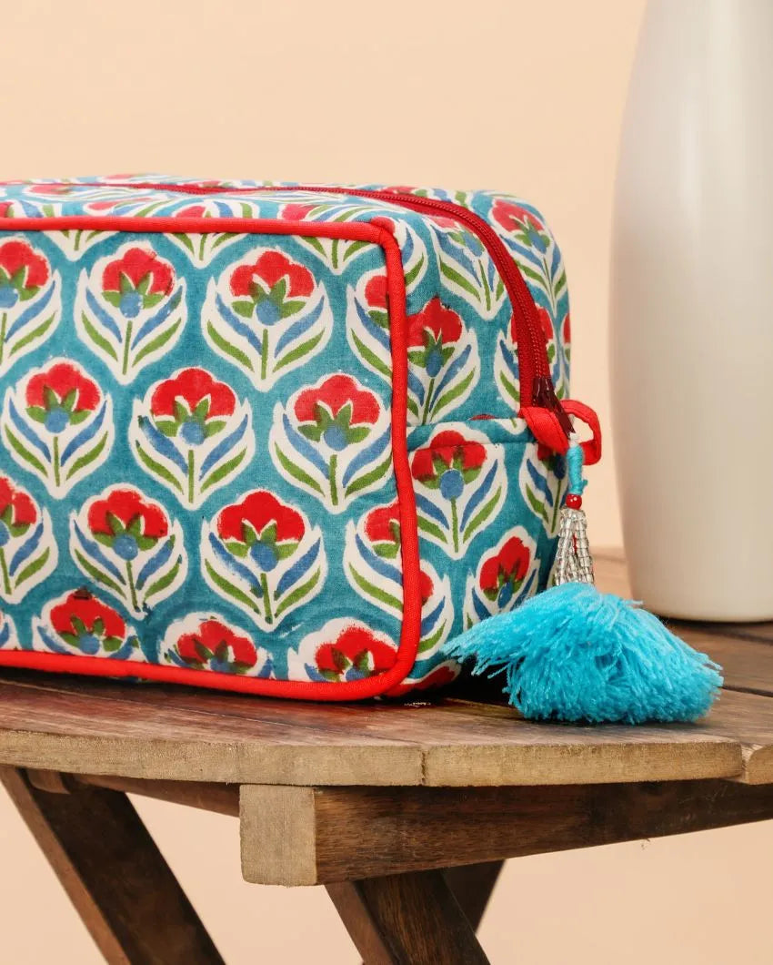 Elegant and Functional Izhar Multi-Utility Cotton Pouch | 9 x 4.5 x 0.5 inches
