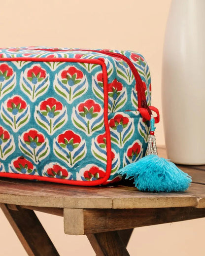 Elegant and Functional Izhar Multi-Utility Cotton Pouch | 9 x 4.5 x 0.5 inches