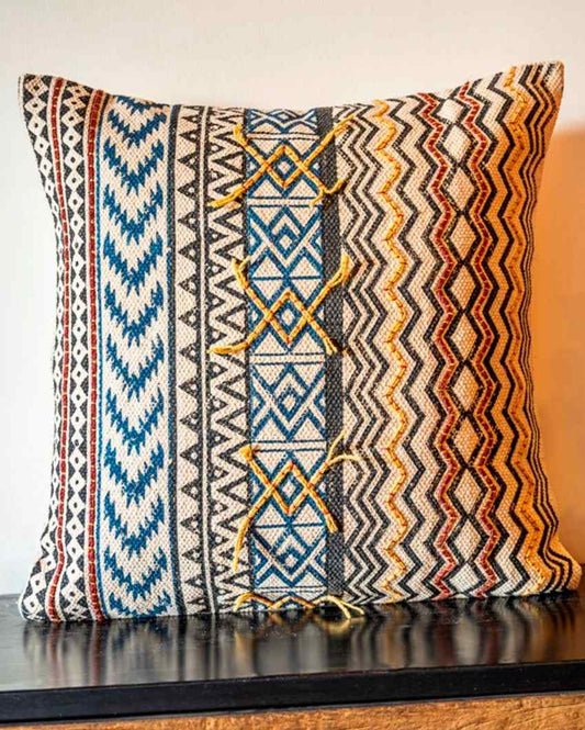 Embroidery Colorful Cotton Printed Cushion Cover 18 Inches