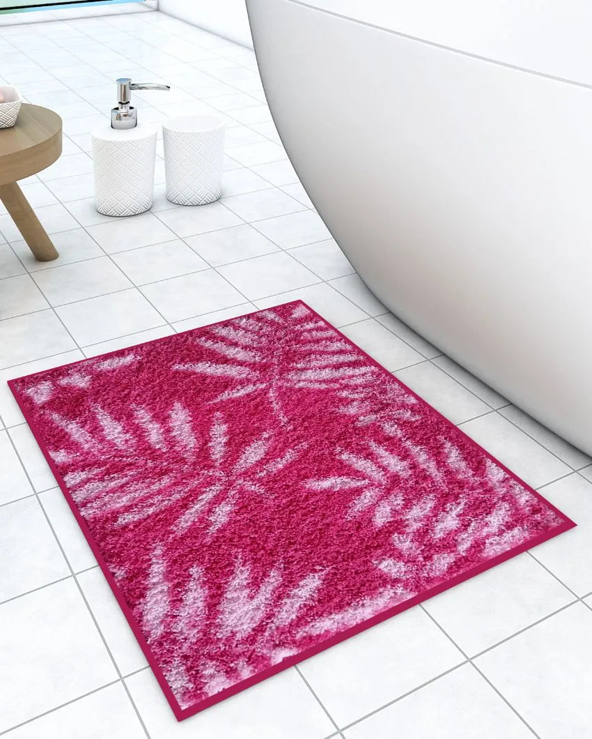 Living Easy Home Brown Leaf Designer Soft Anti Slip Bath Mat | 22 x 14 inhces