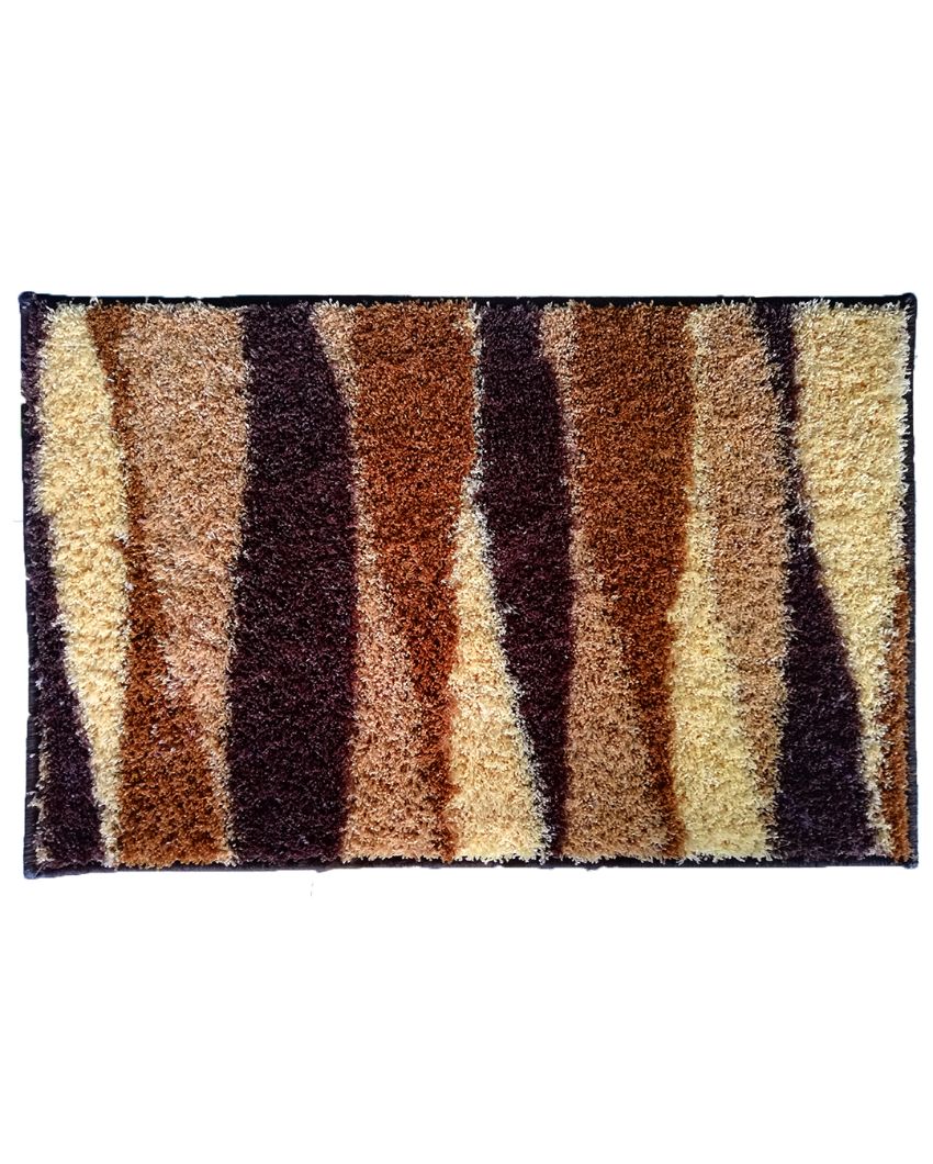 Trendz Polyester Living Easy Home Leaf Designer Soft Anti Slip Bath Mat | Multiple Colors | 22 x 14 inches