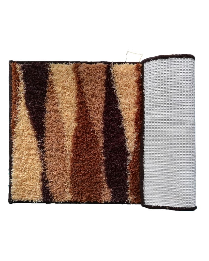 Trendz Polyester Living Easy Home Leaf Designer Soft Anti Slip Bath Mat | Multiple Colors | 22 x 14 inches