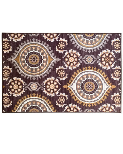 Living Persian Brown Premium Anti Slip Printed Carpet | 5 x 3 ft