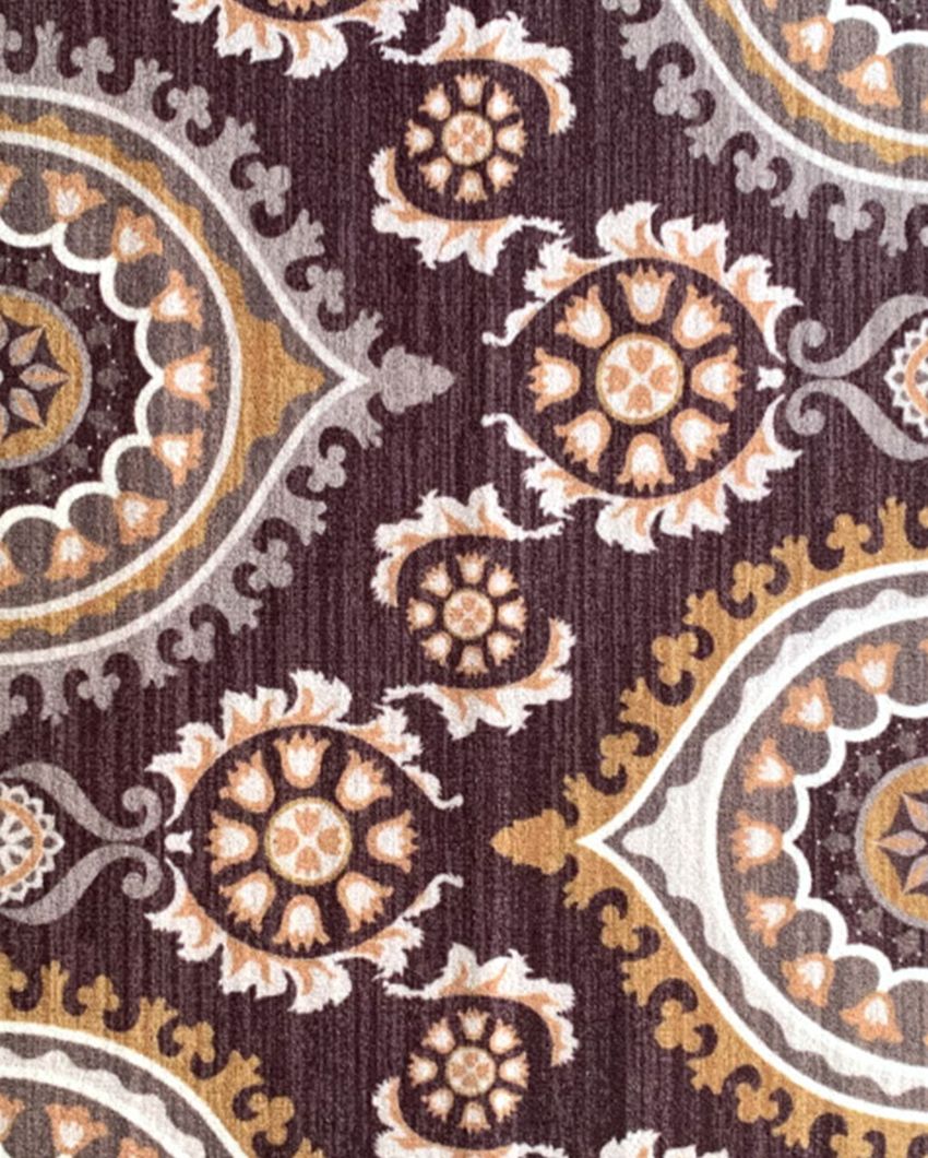 Living Persian Brown Premium Anti Slip Printed Carpet | 5 x 3 ft